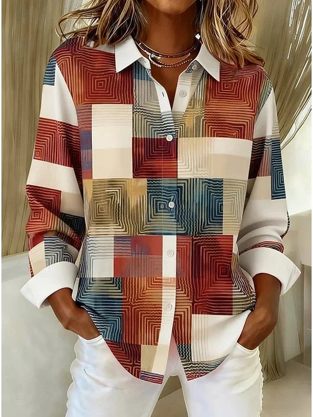 Merritt™ | Vintage Patchwork Button Front Blouse